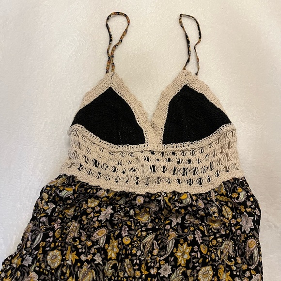 Crochet woven and floral maxi dress Small forever 21 - Picture 8 of 12